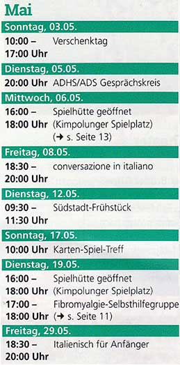 Veranstaltungen in der S&uuml;dstadt Schw&auml;bisch Gm&uuml;nd