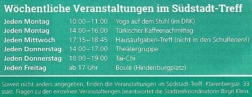 Veranstaltungen in der S&uuml;dstadt Schw&auml;bisch Gm&uuml;nd