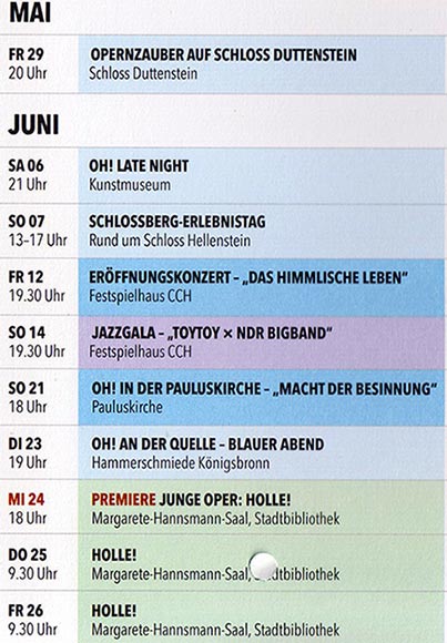 Festspielprogramm der Opernfestspiele Heidenheim