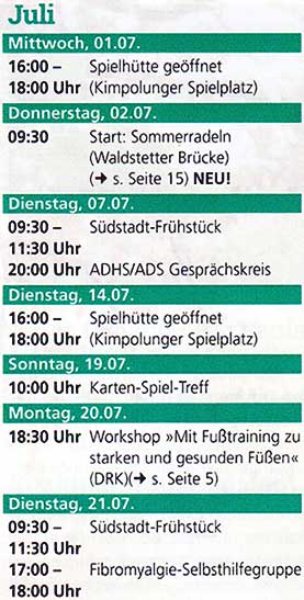 S&uuml;dstadt-Events im Sommer und Herbst